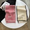 Bufanda de estilo coreano con lana estilo Chanel Meimei, bufanda de color liso para mujer, nueva bufanda de invierno con brazo, color a juego, dulce moda