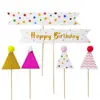 Bandera banderín cinta pancarta decoración creativa de pastel DIY feliz cumpleaños decoración de mesa de postres