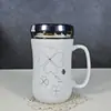Taza de Cerámica con Tapa Cuchara Taza de Agua de Dibujos Animados Taza para el Hogar Taza de Pareja Hombre y Mujer Taza para Té de Oficina Regalo para Niña