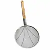 Espumadera de Acero Inoxidable Cuchara Espumadera Gruesa para Fideos Pantalla de Filtro Número Colador de Alambre para Freír Mango Extendido Red de Recogida Colador de Madera Li para Freír
