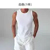 Colete Branco Estilo Americano Masculino Verão 2025 Esportivo Fitness Com Strech Slim Sem Mangas Camiseta Top Listrado Vertical