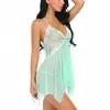Comercio Exterior Ropa Interior Sexy Europea y Americana Malla Transparente con Tirantes Pijamas Multicolores Camisón Sexy Transparente Fabricante Venta al por Mayor