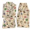 Pijama Grande Estilo Japonês Shin-Chan com Bojo no Peito para Mulheres, Conjunto de Três Peças Dinâmico de Desenho Animado Superman para Primavera e Verão, Fabricante Transfronteiriço