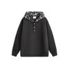Vestido Estrada Antigo 2025 Primavera Novo Estilo Americano Retrô Curto Xadrez Meio Aberto Gola Com Capuz Suéter Masculino Pulôver Top