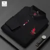Nueva Camisa Polo de Manga Larga Camiseta para Hombre Otoño e Invierno de Mediana Edad Bordada Casual Moda Estilo Coreano Moderna Camiseta para Hombre