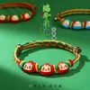 Pulseira Festival do Barco-Dragão Corda Colorida Estilo Nacional Infantil Pulseira de Liga Tecida à Mão para Bebê Joias de Corda Estilo Étnico Venda por Atacado