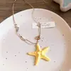 Collar con Colgante de Estrella de Mar de Resina, Cadena para Clavícula de Estilo Vacacional de Nicho a la Moda, Versátil, Sencillo, Joyería de Gama Alta al por Mayor para Mujeres