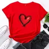 Camiseta de Algodão Tamanho EuropeuPopular Feminina 100% Algodão Estampada Casual Esportiva Manga Curta Simples Multifuncional