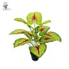 Flor Artificial Folhas ao Toque Planta Verde Simulada Coração Vermelho Lírio Calla Árvore Falsa Escritório Paisagismo de Jardim Externo Paisagismo em Vasos
