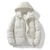 Chaqueta acolchada de algodón con capucha de lana de cordero talla europea transfronteriza para hombre 2026 invierno nueva gruesa informal holgada abrigo de algodón para hombre