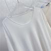 Camisa de Fio de Gelo Fina e Levemente Transparente com Gola U, Cor Lisa, Manga Longa, Anti-riscos para Mulheres no Verão, Top Solto Casual Preguiçoso em Cores Doces para Mulheres