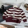 [Liquidação Não Reembolsável 19 Yuan] Moletom Masculino 2025 Outono Crianças Listrado Gola Redonda Pulôver Bebê Manga Longa