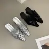 Medias Pantuflas Cerradas Transpirables de Malla para Mujer, Zapatos Mula Estilo Nuevo Verano 2026, Sandalias Huecas de Cuña para Mujer