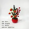 Decoração de Ano Novo para casa, ornamento de planta pequena em vaso com frutas vermelhas, bonsai artificial de frutas da sorte de Natal, vaso de flores decorativo para sala de estar do Festival da Primavera