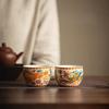 El segundo episodio de la taza de té de pareja de dragón y fénix con esmalte dorado de porcelana de jade de sebo, taza de maestro especial personal, selección de regalos de alta gama