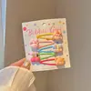 Pinzas para el pelo de niños de colores dulces, estilo japonés y coreano, con flores de dibujos animados de colores, pinzas para flequillo lateral para niñas y pasadores para bebés, accesorios para el pelo