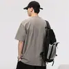 Camiseta de manga corta para hombre, estilo fino de verano 2026, manga media sólida pesada, corte holgado, camiseta base de tacto fresco