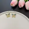 Pendientes Franceses de Hada Súper con Borla de Mariposa de Diamante Completo Sentido del Diseño Exquisitos Súper Brillantes Personalidad Atmosféricos Moda Lujo Ligero Accesorios para Orejas