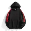 Moletom com capuz masculino de marca moderna estilo americano, nova coleção outono 2026, corte solto, jaqueta hoodie casual listrada resistente