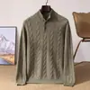Suéter de punto grueso con botones y cuello medio alto, estilo nuevo de otoño e invierno europeo, top de punto con patrón trenzado, moderno y a la moda