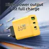 Cargador de Teléfono Móvil USB+2PD Tipo-C Modelo Nuevo Transfronterizo A+C Puerto Múltiple Adaptador de Carga Rápida para Viajes Estándar Europeo 65W