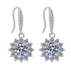 Estilo europeu e americano elegante brincos de girassol de 1 quilate luz de nicho de luxo moda menina brincos incrustados com jóias de diamantes