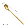 Colher de café com cabo longo de aço inoxidável 304, colher de sorvete, colher de mexer, colher para milk tea, colher de sobremesa, alto valor estético, uso doméstico, em estoque para atacado