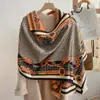 Chal para Habitación con Aire Acondicionado 2022 Otoño/Invierno Nuevo Bufanda Europea y Americana de Imitación Cachemira para Mujer Letra Bufanda Gruesa Cálida a Prueba de Viento
