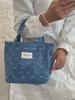 410124 Bolso de mano color mezclilla a juego retro otoño trabajador de oficina bolsa para almuerzo portátil bolsa de lonchera portátil para mamá