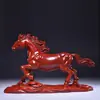 Adornos de Caballo Tallados en Madera Maciza Roja, Caballo del Zodiaco Doce, Decoración Artesanal Feng Shui para Sala de Estar, Estudio, Oficina