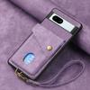 Adecuado para Funda de Teléfono con Tarjetero Google 11, Color Sólido Retro Ranura Múltiple para Tarjetas Correa Soporte, Funda de Cuero para Teléfono Pixel 10 Pro