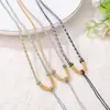 Corda para Colar de Oito Fios Tingida em Degradê, Cordão de Pingente Multicor Trançado, Colar com Pingente de Jade Ajustável, Corda de Colar Enrolada à Mão em Dourado