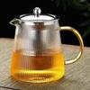Tetera de Vidrio Resistente al Calor al por Mayor Olla Saludable Tetera de Flores Boro Alto Acero Inoxidable 304 Colador de Té Olla de Vidrio para Infusiones de Té