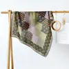 Lenço de Seda Combinado com Lenço de Seda com Padrão Espinha de Peixe Colorido Coreano, Lenço Quadrado Pequeno com Toque de Algodão e Linho, Lenço de Cabeça de Seda Sintética, Lenço Feminino