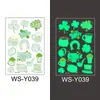 Adesivos de tatuagem de São Patrício à prova d'água verde fluorescente tatuagem temporária descartável infantil adesivos luminosos irlandeses