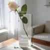 Jarrón Cuadrado de Vidrio de Borosilicato Alto, Acuario para Plantas Verdes y Peces, Recipiente para Arreglos Florales, Jarrón Paisaje para Plantas Hidropónicas, Adorno para Maceta