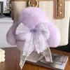 Lindo Llavero de Conejo de Peluche con Lazo, Colgante de Muñeco de Conejo, Decoración para Mochila, Regalo para Mujeres
