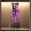 Bloques de construcción de oso de cristal de lujo ligero y violento, adornos de oso para sala de estar, estilo nórdico, decoración suave, muñeca de moda, regalo para el hogar