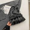 Bolso Lazo Textil de Nicho para Mujer 2024 Nuevo Verano Bolso de Hombro Cruzado Versátil Portátil Plisado Sobaco