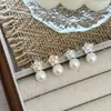 Pendientes Brillantes de Perla Estrella Estilo Coreano para Mujer, Aguja de Plata S925, Lujo Ligero, Pendientes Exquisitos y Dulces, Accesorios de Oreja Versátiles para el Día a Día