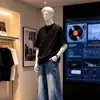 2026 Novo Estilo de Verão Masculino Design Irregular Desconstruído Plissado Camiseta de Manga Curta Top Masculino