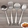 Juego de 4 piezas de utensilios de cocina de acero inoxidable espátula espátula cuchara cuchara para arroz cocina diaria para el hogar juego de utensilios de cocina de acero inoxidable