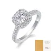 Anillo asequible de plata S925, anillo de moissanita, anillo de cubo pequeño de venta caliente transfronteriza en temu, venta al por mayor desde la fábrica de origen