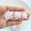 Flor de trébol de cinco pétalos con gradiente de sinfonía electrochapada Flor de resina Accesorios para el cabello de moda hechos a mano Pasador Diadema Material de bricolaje
