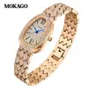 Mo Ya Gao Reloj de Serpiente para Mujer Diseño de Moda Totalmente Diamantado Diamante Multicolor Correa de Cobre Reloj de Cuarzo para Mujer Venta al por Mayor