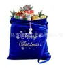 Bolsa Grande de Terciopelo Bordada de Santa Claus para Regalo de Navidad Mochila Decoración Navideña Bolsa para Empaquetar Regalos