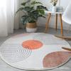 Tocador Alfombra Redonda de Cachemira Dormitorio Lujo Ligero Nórdico Silla de Computadora de Alta Gama Cesta Colgante Alfombra Redonda para el Hogar