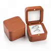 Caja de joyería de nogal negro, caja de almacenamiento para anillos, collares y pendientes, caja de almacenamiento ovalada de madera, adecuada para accesorios de compromiso y propuesta