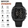Popular Reloj Electrónico Sanda con Forma de Barril y Pantalla Única, Despertador Impermeable, Reloj de Pulsera para Estudiantes, Reloj Multifuncional con Esfera Grande, Dropshipping