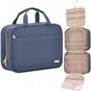 Bolsa de maquiagem para pendurar em dormitório, grande capacidade, toque de alta qualidade, armazenamento multifuncional com divisórias, necessaire portátil para viagem